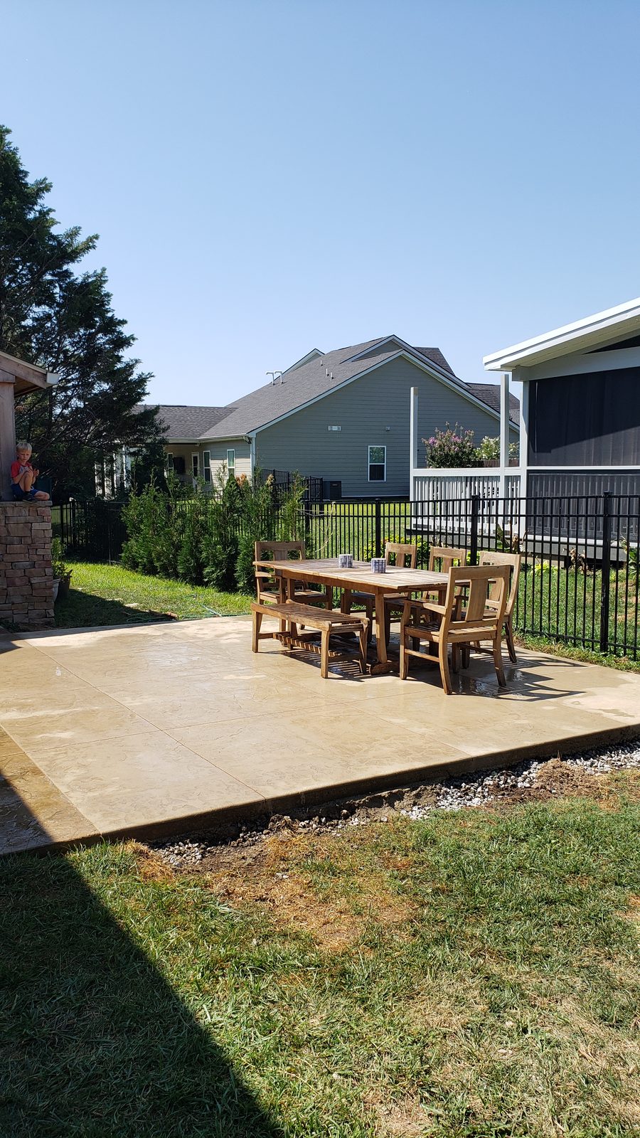 Concrete: Concrete patio with dining area — Brentwood — KDC Construction, Middle Tennessee