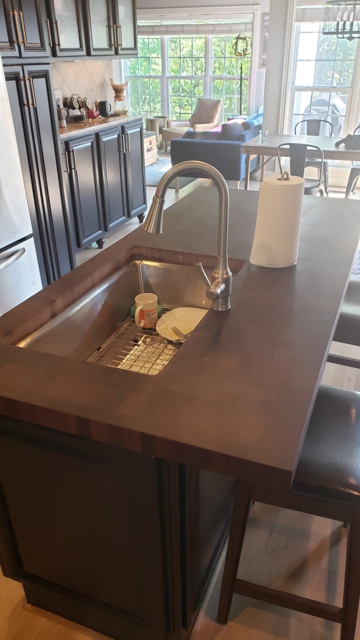 Kitchen: Kitchen island w/ butcher-block top — Franklin — KDC Construction, Middle Tennessee